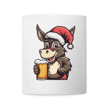 Esel Weihnachten Bier - Tasse - Weiß - Vorne