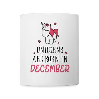 Les licornes naissent en décembre - Mug blanc - blanc - Devant