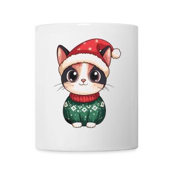 Bande dessinée de Noël de chat - Mug blanc - blanc - Devant