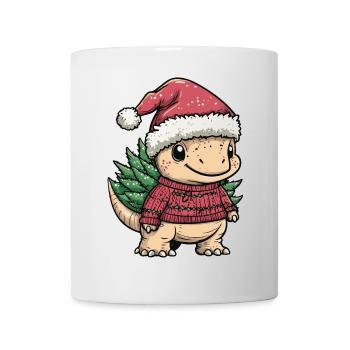Dinosaur stegosaurus Christmas Comic - Mug - white - Front