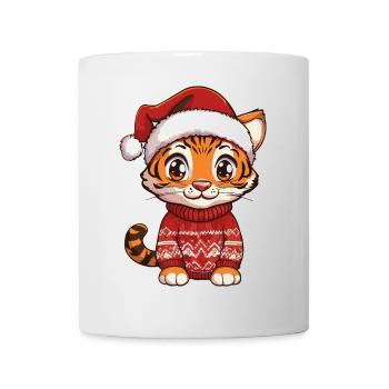Bande dessinée de Noël Tigre - Mug blanc - blanc - Devant