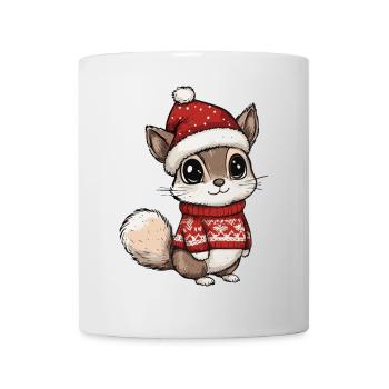 Bande dessinée de Noël écureuil - Mug blanc - blanc - Devant