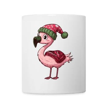 Flamingo Weihnachten Comic - Tasse - Weiß - Vorne