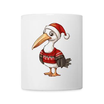 Pelikan Vogel Weihnachten Comic - Tasse - Weiß - Vorne