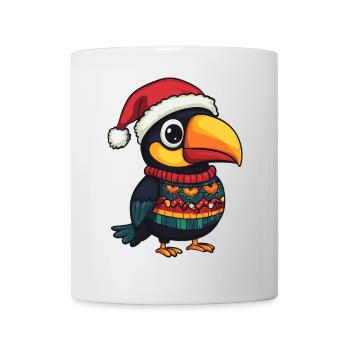 Toucan oiseau bande dessinée de Noël - Mug blanc - blanc - Devant