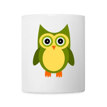 grüne Eule Vogel grün - Tasse - Weiß - Vorne