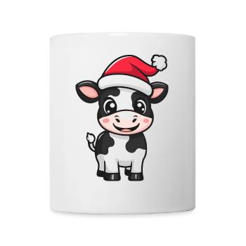 Kuh Weihnachten Niedlich - Tasse - Weiß - Vorne