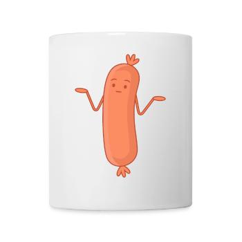Bockwurst Wurst Achselzucken Wurscht Wurst Egal - Tasse - Weiß - Vorne