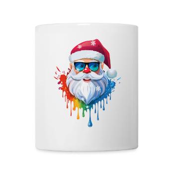 07 Santa Claus Head Sunglasses Color Drops - Mug - white - Front