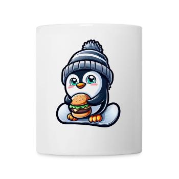 Penguin Snowboard Cheeseburger Fun - Mug blanc - blanc - Devant