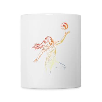 Volleyballerin Skizze - Tasse - Weiß - Vorne