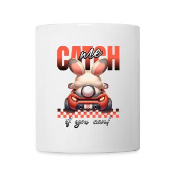 Bunny in the racing car catch me - Mug - white - Front