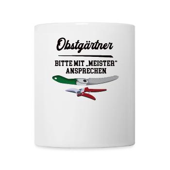 Obstgärtner Meister Prüfung Bestanden Obstanbau - Tasse - Weiß - Vorne