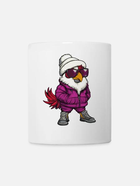 Hahn Winter - Tasse - Weiß