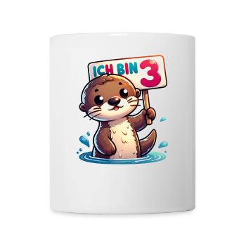 Ich bin drei 3 Jahre dritter Geburtstag - Tasse - Weiß - Vorne