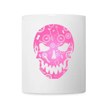 Klapprad Skull pink Shirt Fashion Totenkopf gothic - Tasse - Weiß - Vorne