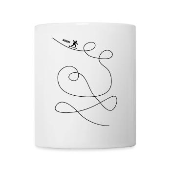 Un surfeur fait des boucles - Mug blanc - blanc - Devant