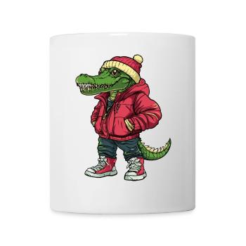 Alligator Mode d’hiver - Mug blanc - blanc - Devant