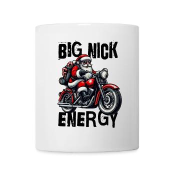 Big Nick Energy – Santa auf Motorrad - Tasse - Weiß - Vorne