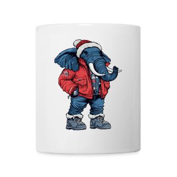 Éléphant Mode Hiver - Mug blanc - blanc - Devant