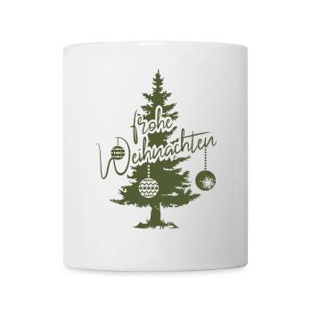 merry christmas fir spruce forest symbol logo - Mug - white - Front