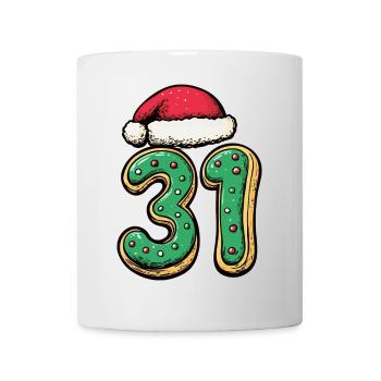Biscuit de Noël à 31 chiffres - Mug blanc - blanc - Devant