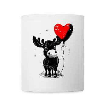 Moose with Heart Balloon - Heartful Creatures - Mug - white - Front