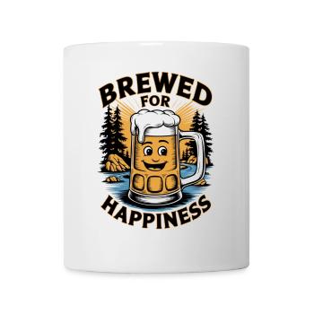 Brassée pour le bonheur, parfaite pour les amateurs de bière - Mug blanc - blanc - Devant