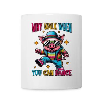 Lustiges Tanz Schwein - Tasse - Weiß - Vorne