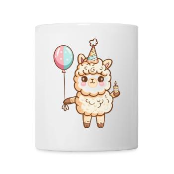 Alpaka Llama Geburtstag Comic Niedlich - Tasse - Weiß - Vorne