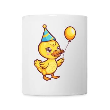 Canard Anniversaire Bande Dessinée Mignon - Mug blanc - blanc - Devant