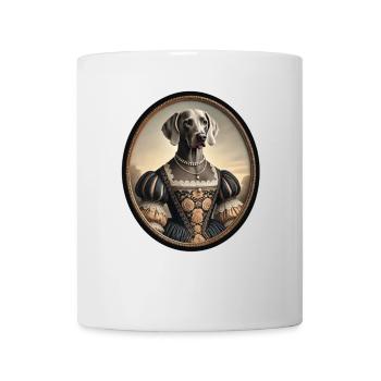 Portrait du chien braque de Weimar Lou - Mug blanc - blanc - Devant