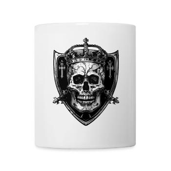 King Skull Crown Crest - Mug - white - Front