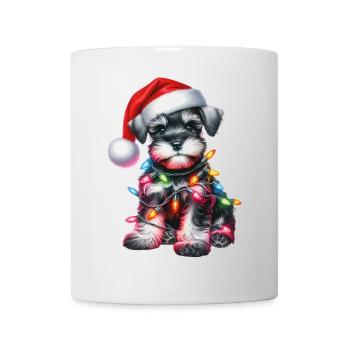 Weihnachts Schnauzer - Tasse - Weiß - Vorne