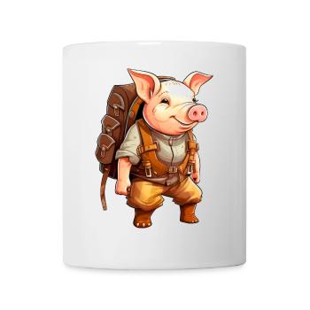 Piggy Randonnée / Alpiniste Piggy - Mug blanc - blanc - Devant