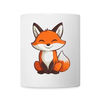 Renard mignon et heureux dans le style dessin animé - Mug blanc - blanc - Devant