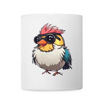Bunte Techno-Vogel-Illustration - Tasse - Weiß - Vorne
