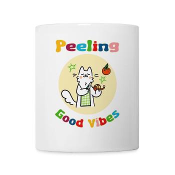 Chat Peeling Orange - Mug blanc - blanc - Devant