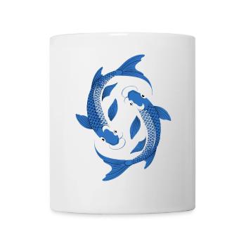 Cercle de carpes koï bleues Art - Mug blanc - blanc - Devant