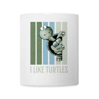 I Like Turtles Schildkröte Retro Vintage Spruch - Tasse - Weiß - Vorne