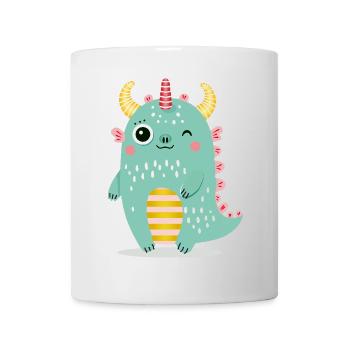 Niedliches Monster mit bunten Hörnern - Tasse - Weiß - Vorne