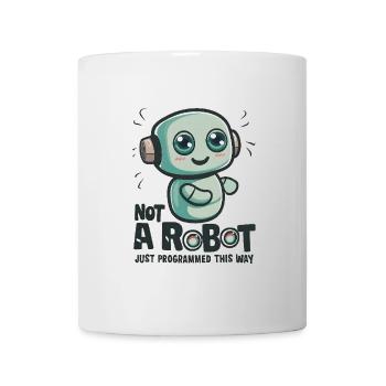 Pas un robot, juste programmé de cette façon - Mug blanc - blanc - Devant
