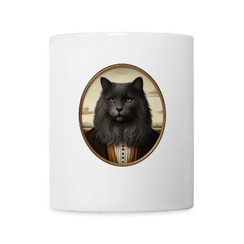 Portrait of a Black Cat in Renaissance Style - Mug - white - Front