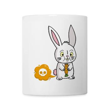 Lapin blanc et pet à la carotte - Mug blanc - blanc - Devant