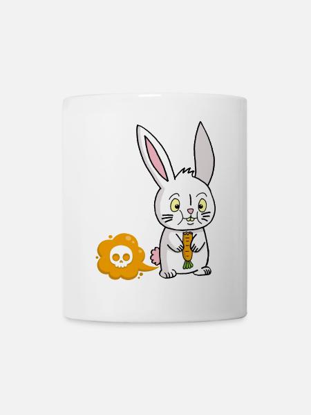 Lapin blanc et pet à la carotte - Mug blanc - blanc