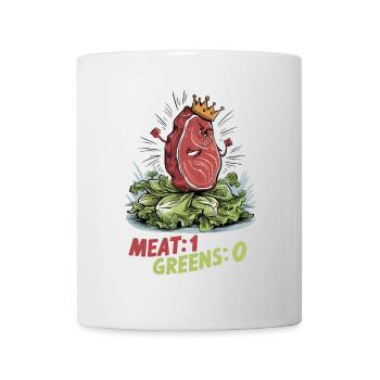 Meat 1, Greens 0 - Tasse - Weiß - Vorne