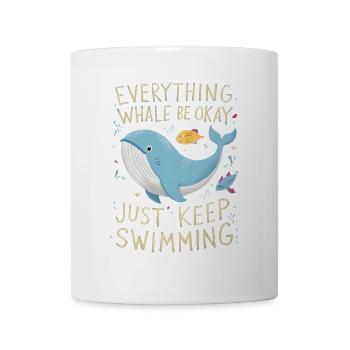 Baleine Be Okay - Mug blanc - blanc - Devant