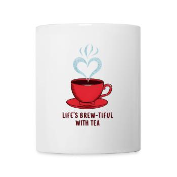 La vie infuse avec le thé - Mug blanc - blanc - Devant