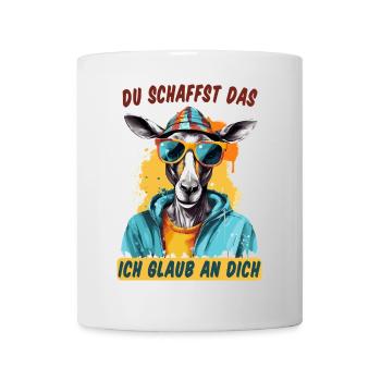 Du schaffst das! Ich glaub an dich! Glücksbringer - Tasse - Weiß - Vorne
