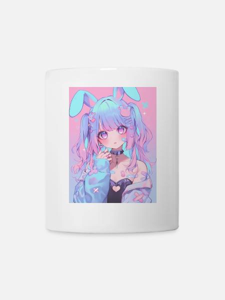 Bunny Bunny Girl Anime Manga Pastel Goth Gift - Mug - white